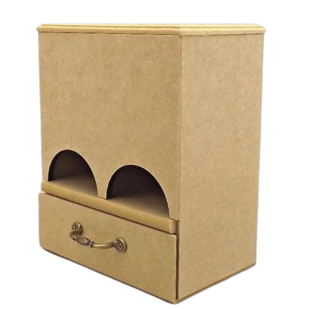 Caixa Chá em MDF com 2 Divisões e 1 Gaveta 10x15,5x19,5cm - Palácio da Arte
