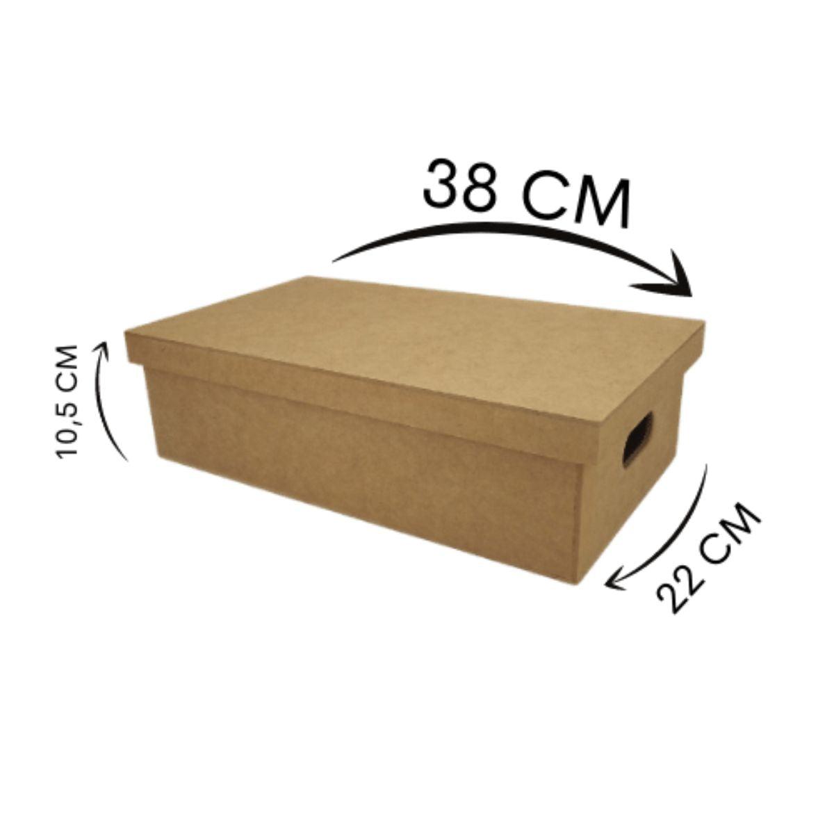 Caixa Organizadora em MDF 38x22x10,5cm com Alça - Palácio da Arte
