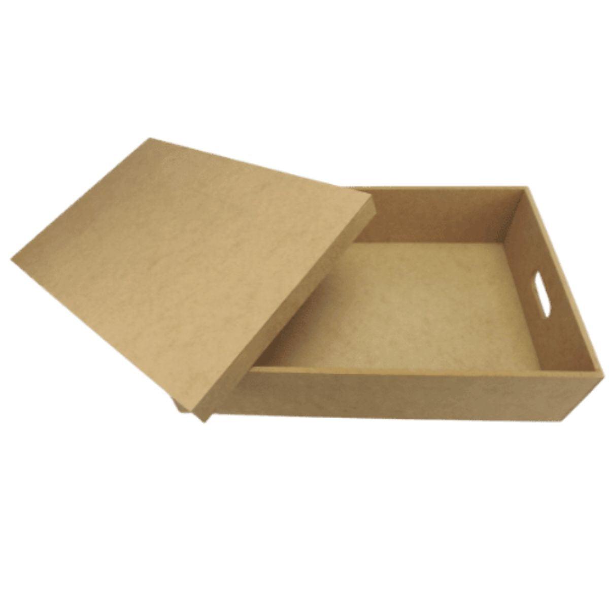 Caixa Organizadora em MDF 44x29x11cm com Alça - Palácio da Arte