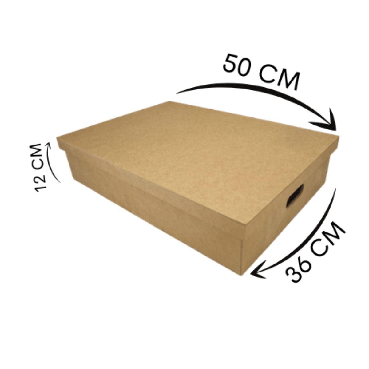 Caixa Organizadora em MDF 50x36x12cm com Alça - Palácio da Arte