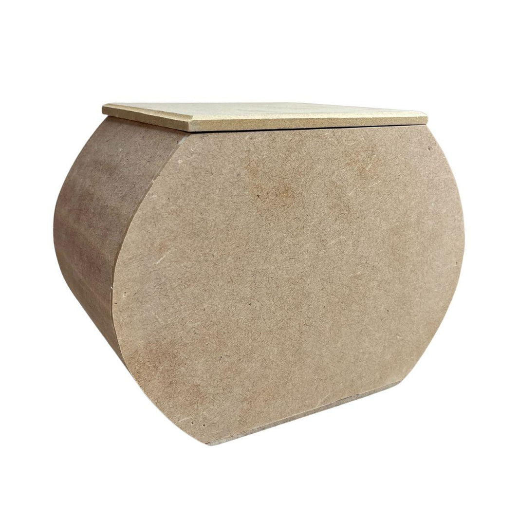 Caixa Ovalada em MDF com Tampa 20,3x12,8x16cm - Palácio da Arte