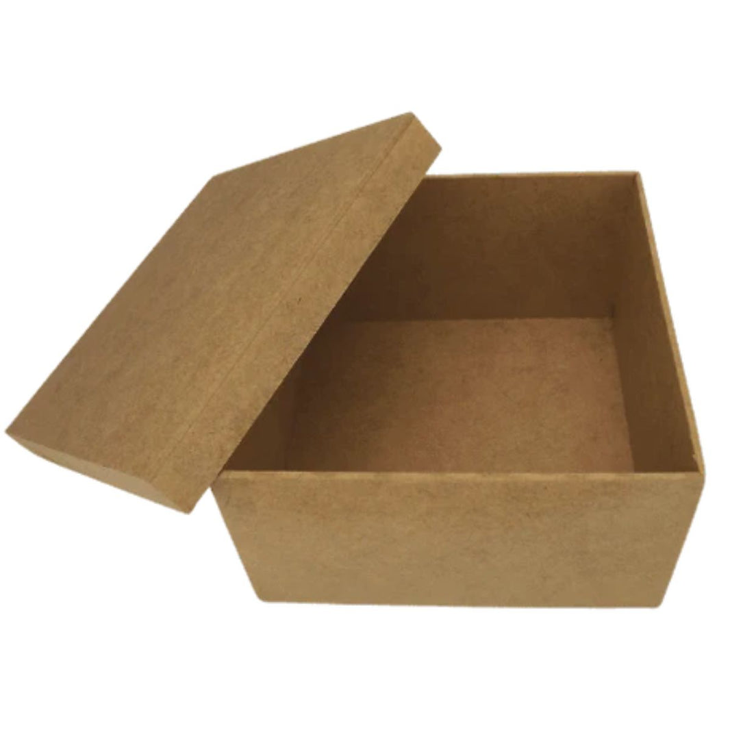 Caixa Tampa de Sapato Quadrada em MDF 18x18x10cm Lisa - Palácio da Arte