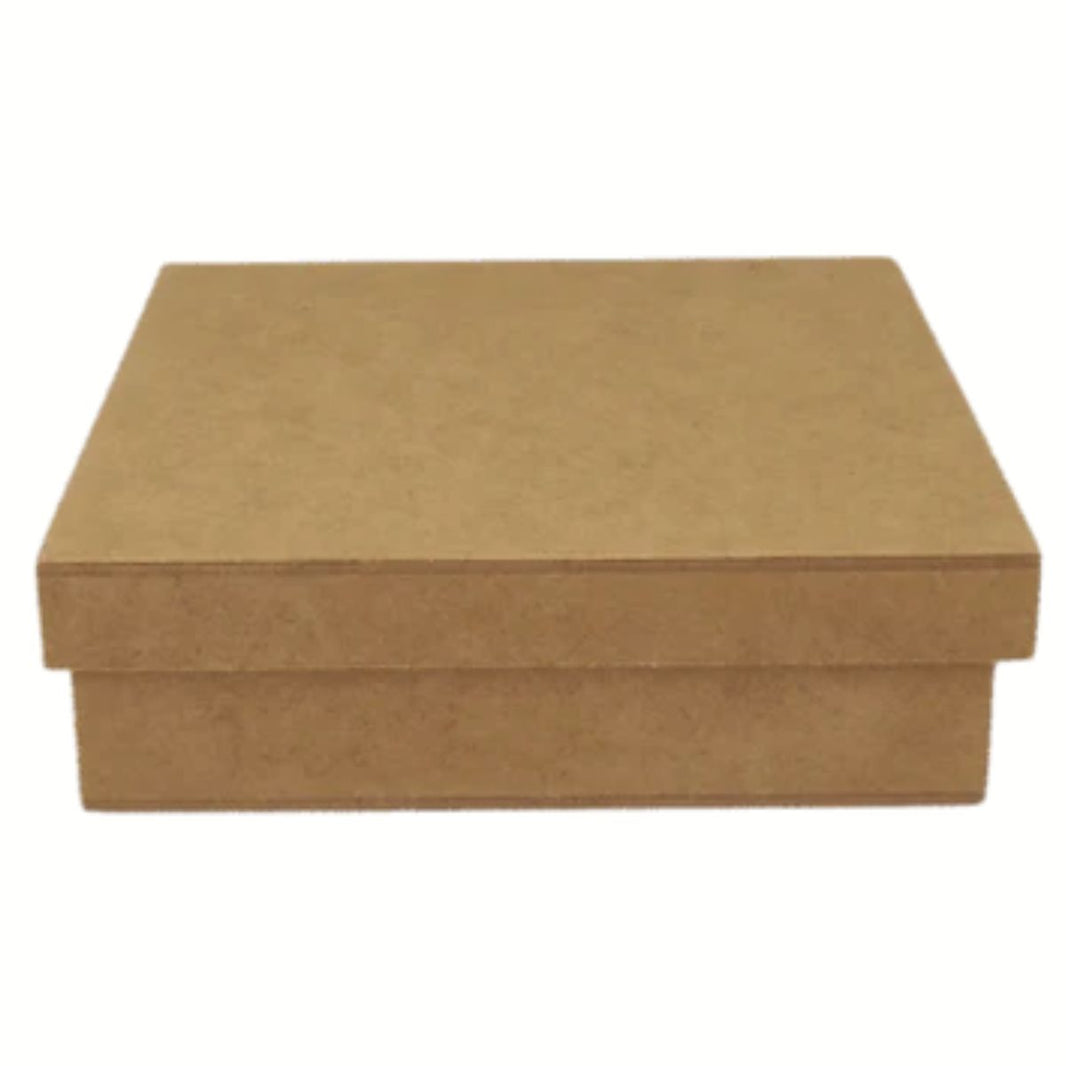 Caixa Tampa de Sapato Quadrada em MDF 18x18x5cm Lisa - Palácio da Arte