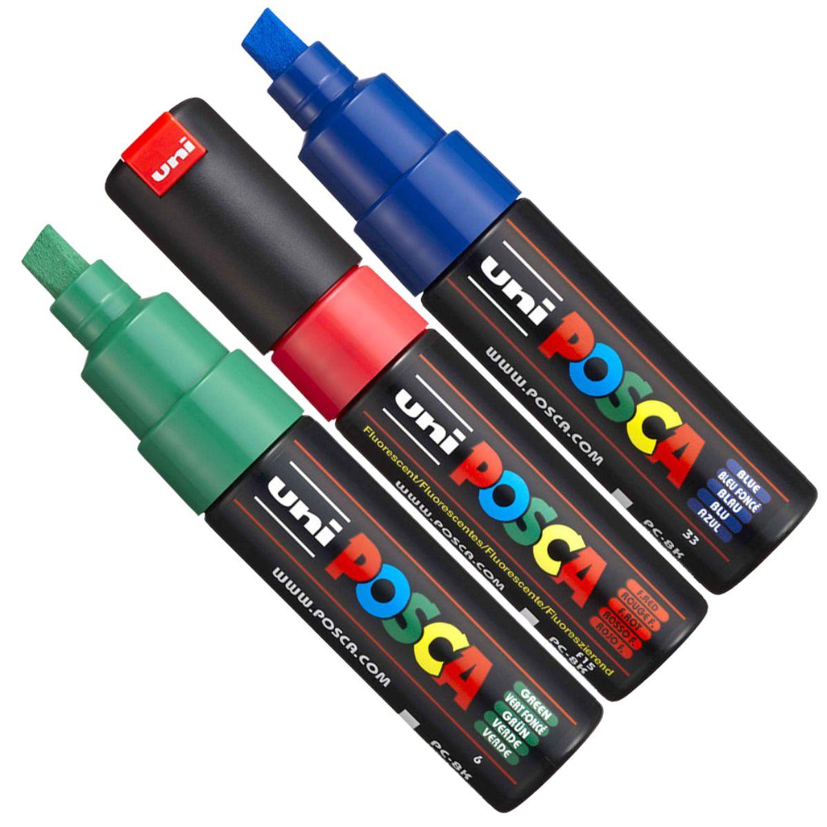 Caneta Posca Marcador PC-8K Ponta Chanfrada 8mm – Palácio da Arte