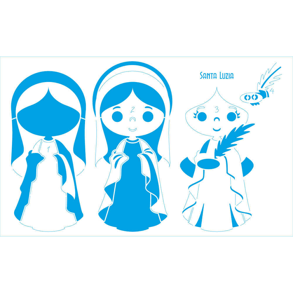 Stencil Litoarte 21x34cm ST-456 Santa Luzia