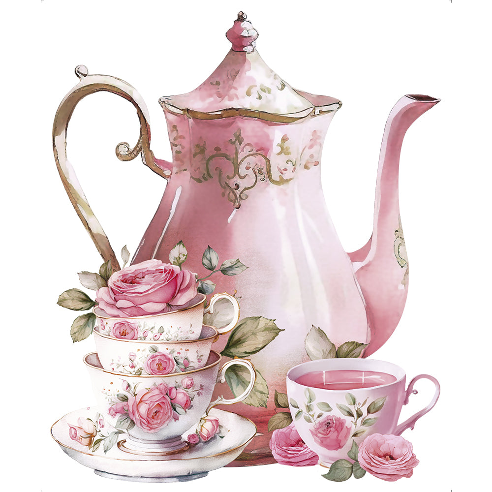 Transfer Têxtil Litoarte 24x20cm TTR4-019 Bule com Xicaras