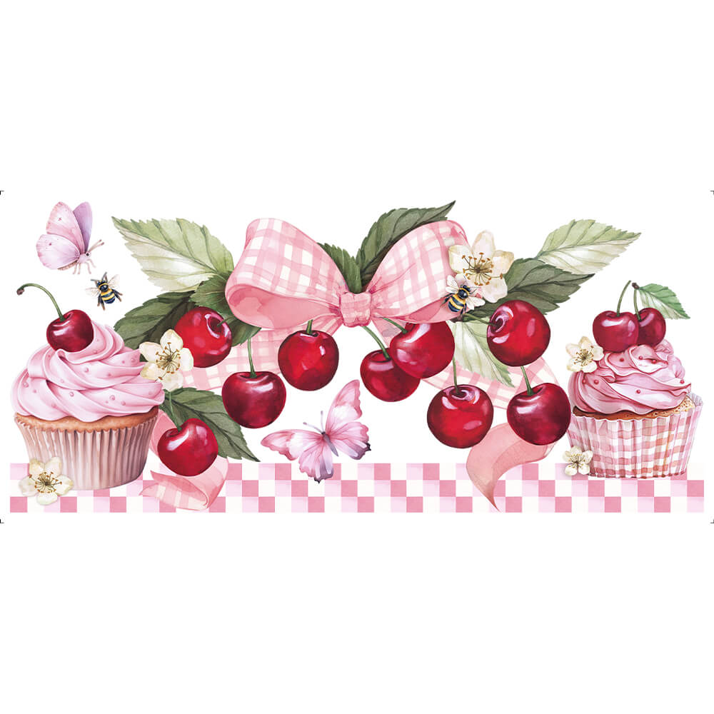 Transfer Têxtil Litoarte 27,5x12 TTB5-017 Barrado Cereja