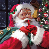Guardanapo de Papel Decoupage 33x33 33316545 Natal Papai Noel Hush Hush