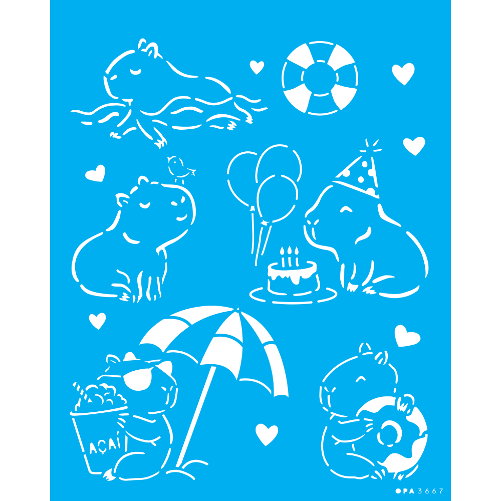 Stencil OPA 20x25 3667 Infantil Capivara