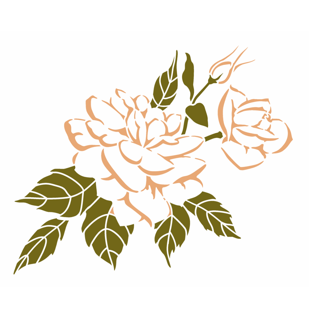 Stencil OPA 20x25 3663 Flor Sombra Rosas