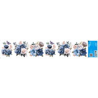 Transfer Têxtil Litoarte 45x9,5cm TTB6L-006 Lili Negrão Rosas em Tons Azulados