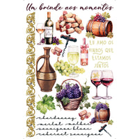 Transfer Litoarte 19,5x29,5 TIB-072 Uvas e Vinhos