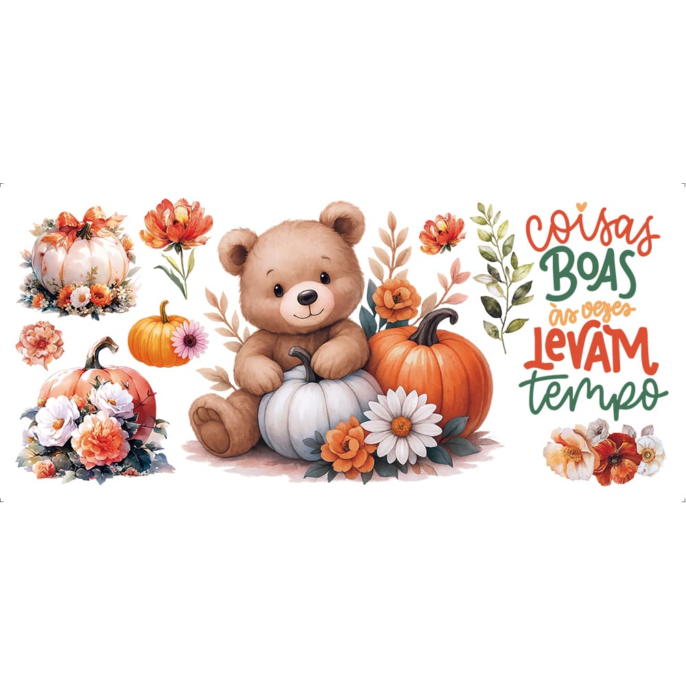 Transfer Têxtil Litoarte 27,5x12,8 TTB5-024 Barrado Abóboras