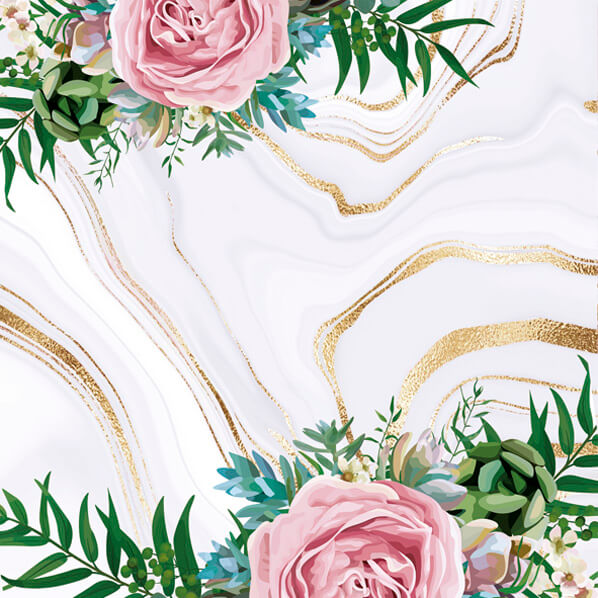 Guardanapo Decoupage Litoarte G2-042 Rosas com Mármore - Palácio da Arte