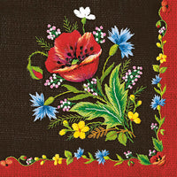 Guardanapo Decoupage Litoarte G3-062 Bordado Folk Preto - Palácio da Arte