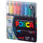 Kit Caneta Posca Marcador PC-1MR Pin Type com 8 Cores Sortidas 0,7mm - Palácio da Arte