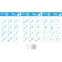 Kit Mini Stencil Litoarte STMI2-002 4,5cm Alfabeto Cursiva 36 peças - Palácio da Arte