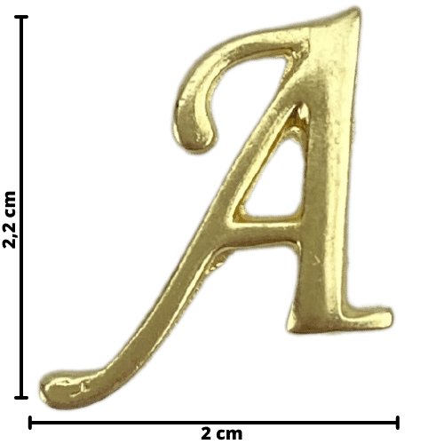 Letras em Metal Dourado 2cm de altura - Palácio da Arte