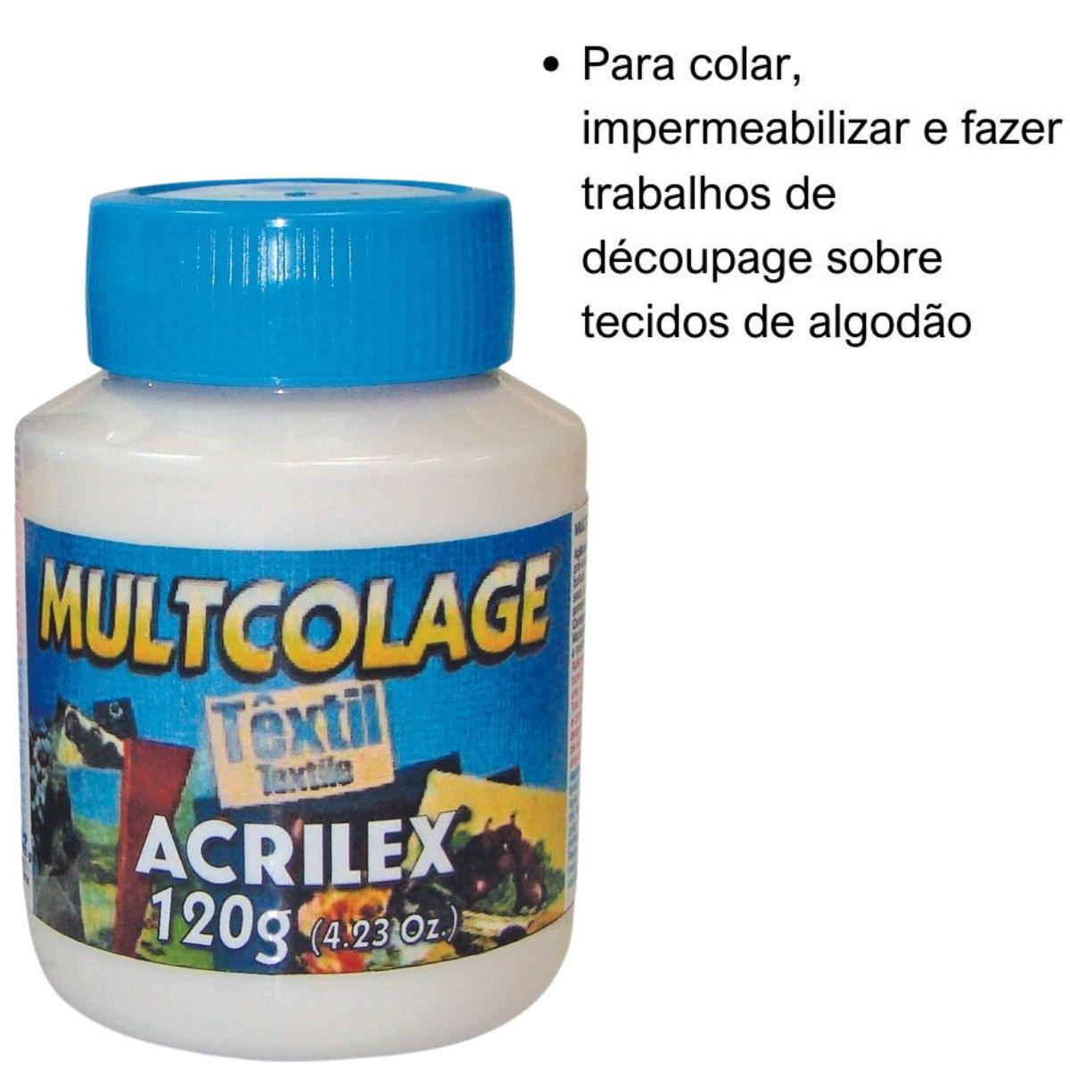 Multcolage Cola Gel Têxtil Acrilex 120g - Palácio da Arte