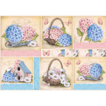 Papel Decoupage Litoarte PD-436 Hortênsias e Margaridas 49x34,3cm - Palácio da Arte