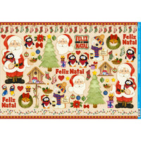 Papel Decoupage Litoarte PDN-134 49x34 Natal Papai Noel e Pinguim - Palácio da Arte