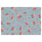Papel Decoupage OPAPEL 30x45 3278 Flores Rosas Fundo Azul - Palácio da Arte