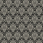 Papel Scrapbook Hot Stamping Litoarte SH30-040 Floral Prata e Fundo Preto 30x30cm - Palácio da Arte
