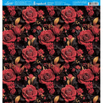 Papel Scrapbook Litoarte SBB-210 Rosas Vermelhas com Preto 30,5x30,5cm - Palácio da Arte