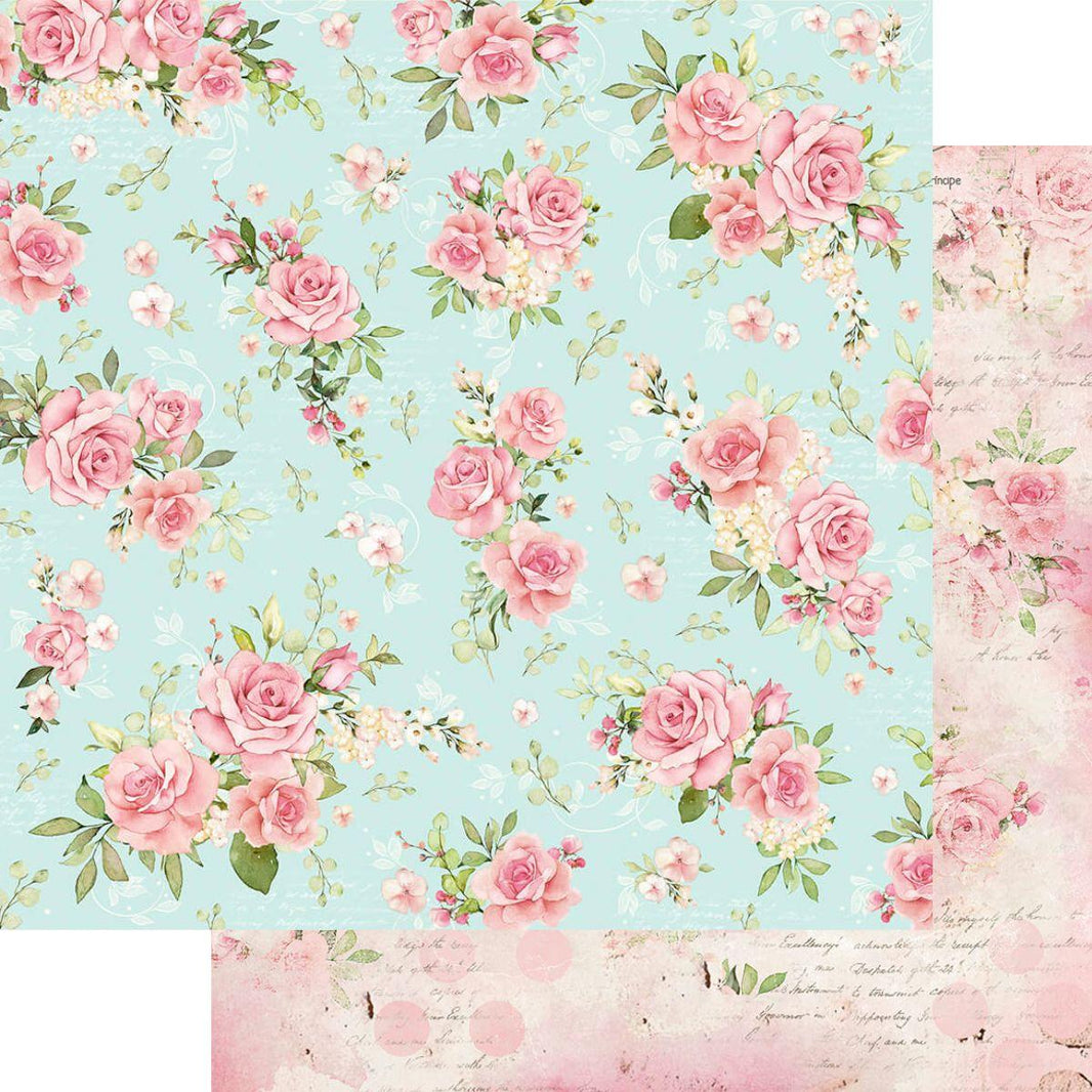 Papel Scrapbook Litoarte SD-1177 Ramos de Rosas 30,5x30,5cm - Palácio da Arte