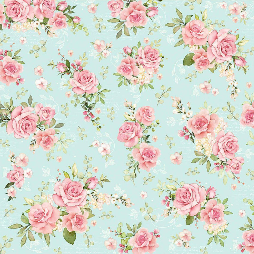 Papel Scrapbook Litoarte SD-1177 Ramos de Rosas 30,5x30,5cm - Palácio da Arte