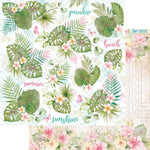 Papel Scrapbook Litoarte SD-1221 Praia Flores e Folhagens 30,5x30,5cm - Palácio da Arte