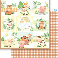 Papel Scrapbook Litoarte SD-1316 Doce Fazendinha Cards 30,5x30,5cm - Palácio da Arte