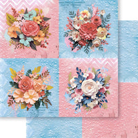 Papel Scrapbook Litoarte SD-1328 Flor 3D Quadrante 30,5x30,5cm - Palácio da Arte