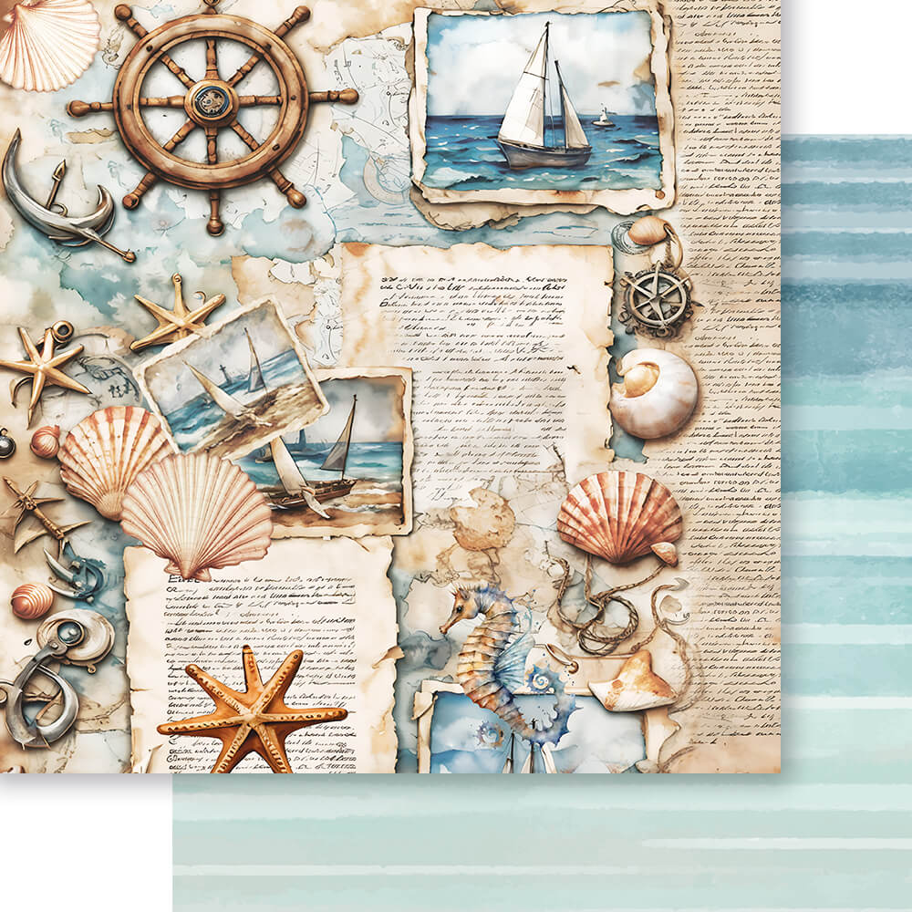 Papel Scrapbook Litoarte SD-1333 Mar Doce Lar Elementos 30,5x30,5cm - Palácio da Arte