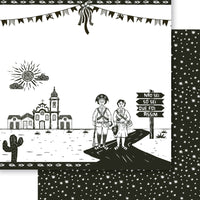 Papel Scrapbook Litoarte SD-1338 Xilogravura Nordestina 30,5x30,5cm - Palácio da Arte