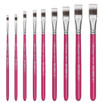 Pincel Chato 224 Condor Cerda Sintetico Toray Gris Cabo Curto Rosa - Palácio da Arte
