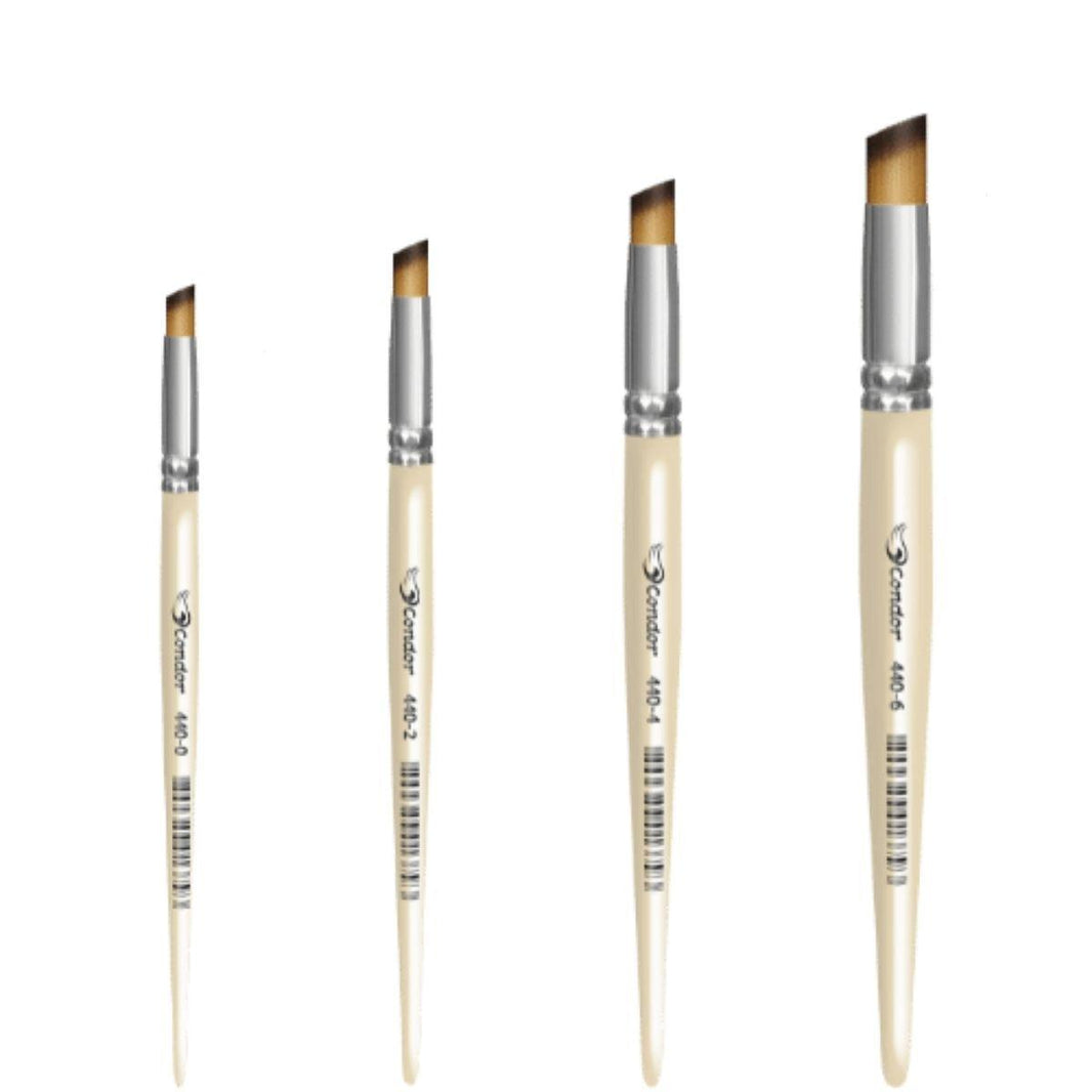 Pincel Redondo Chanfrado Pata de Vaca 440 Condor Cerda Sintético Konex Ocre Cabo Curto Creme - Palácio da Arte