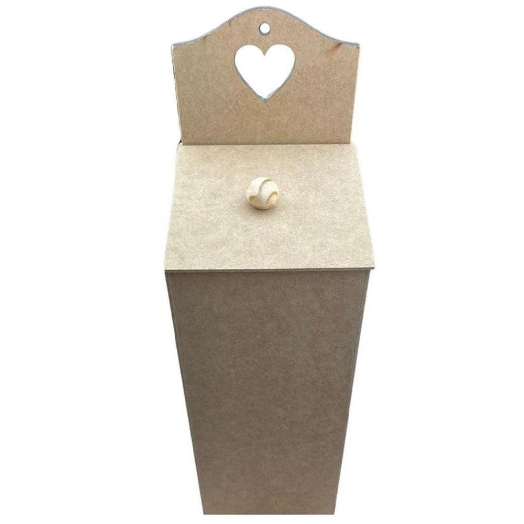 Puxa Sacos Reto Coração em MDF 11x12x38cm - Palácio da Arte