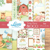 Scrap Bloco de Papel Litoarte SBXV-052 Doce Fazendinha 15x15cm - Palácio da Arte