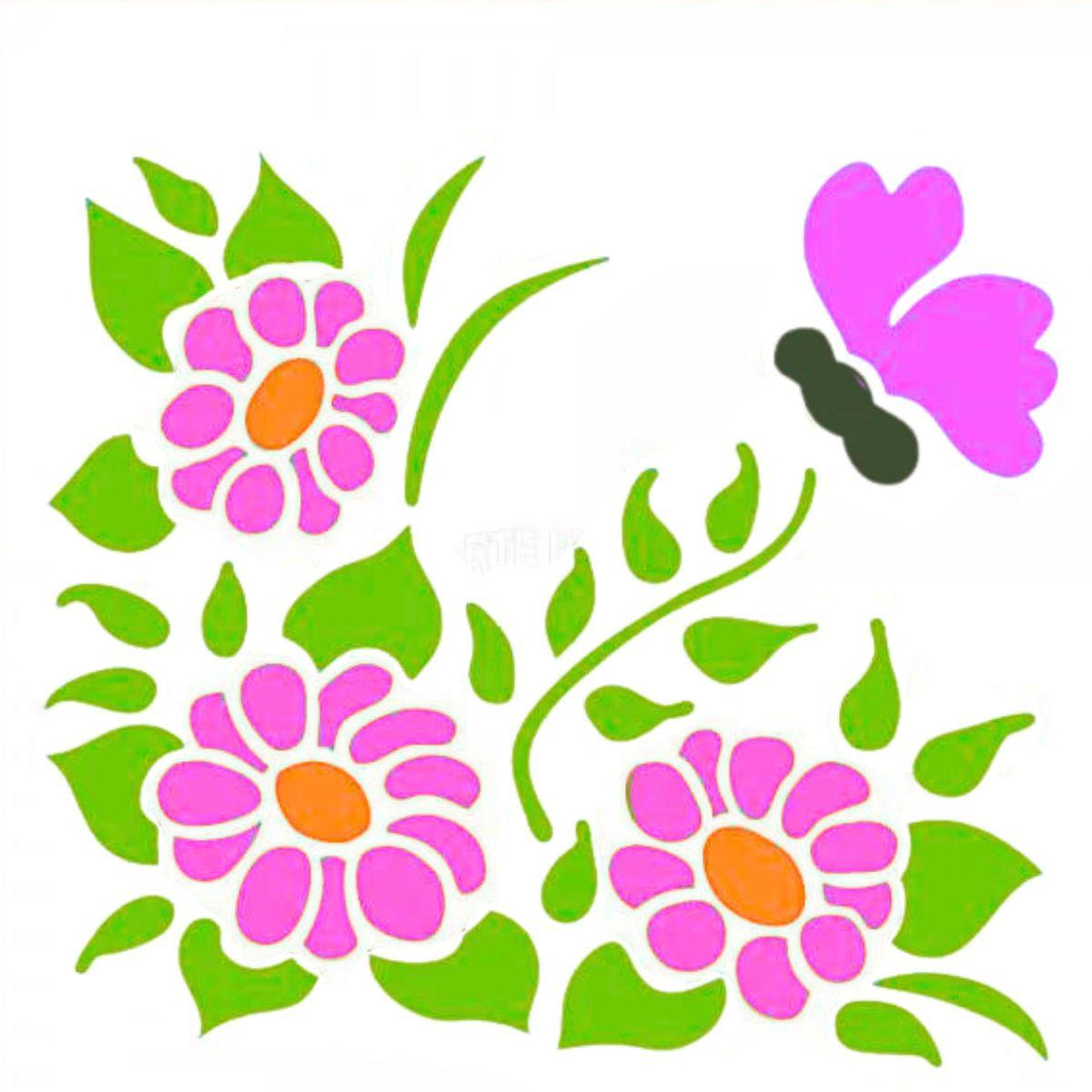 Stencil Litoarte 10x10 STX-051 Flores - Palácio da Arte