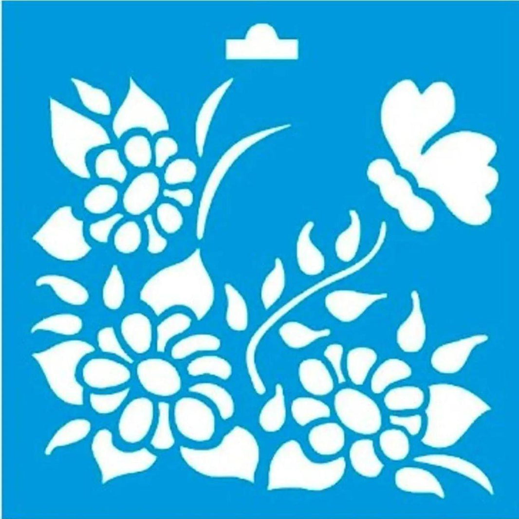 Stencil Litoarte 10x10 STX-051 Flores - Palácio da Arte