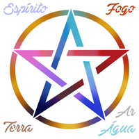 Stencil Litoarte 14x14 STA-194 Esotérico Símbolo Pentagrama - Palácio da Arte