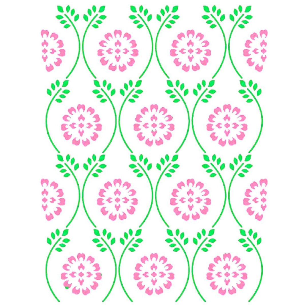 Stencil Litoarte 17x21 STM-689 Estampa Flores - Palácio da Arte