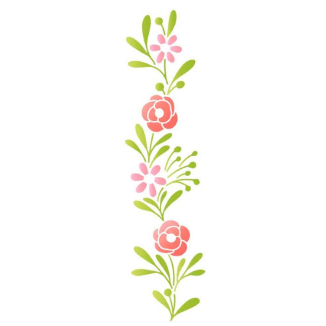 Stencil Litoarte 17x6 STP-160 Flores - Palácio da Arte