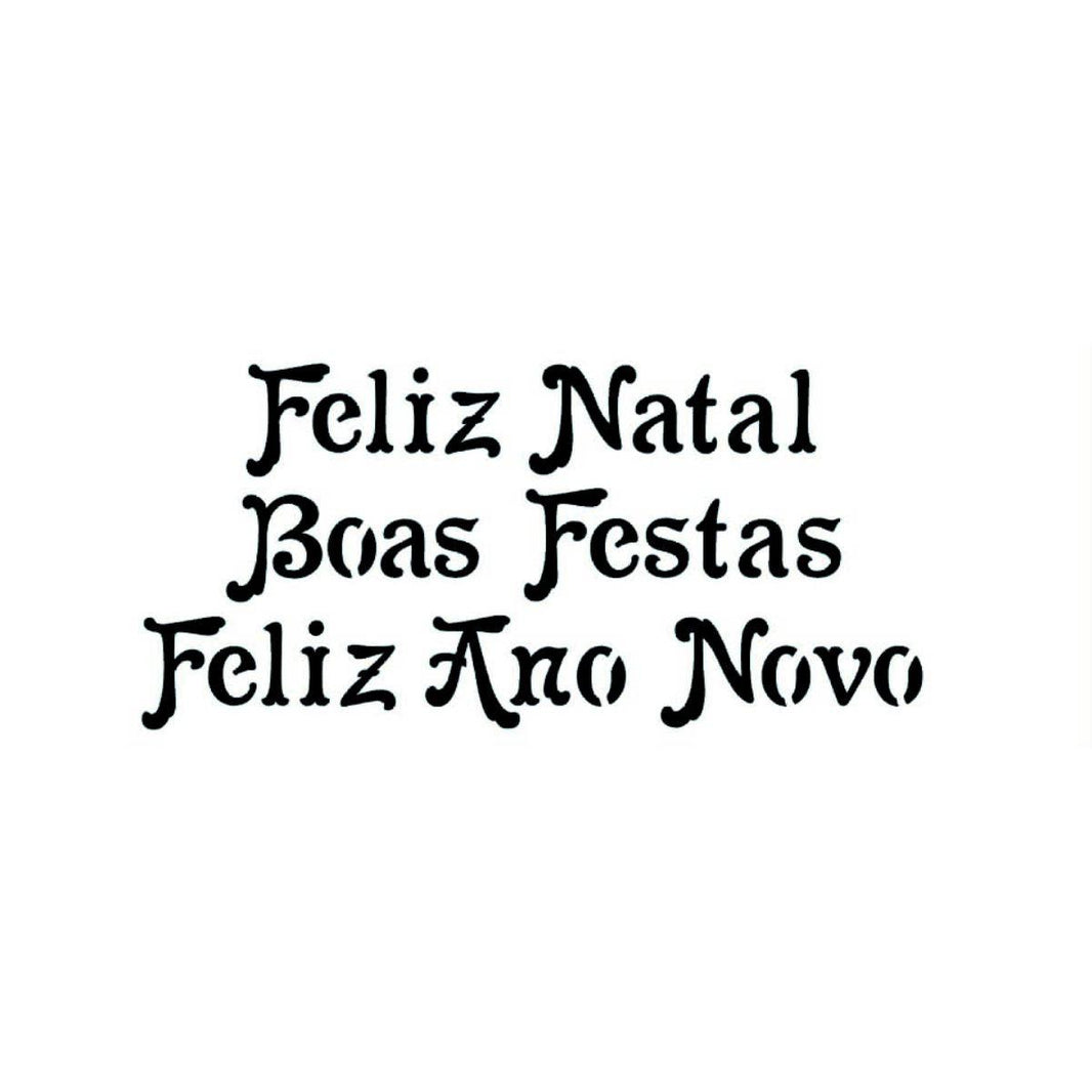 Stencil Litoarte 17x6,5 STNP-008 Feliz Natal e Boas Festas - Palácio da Arte