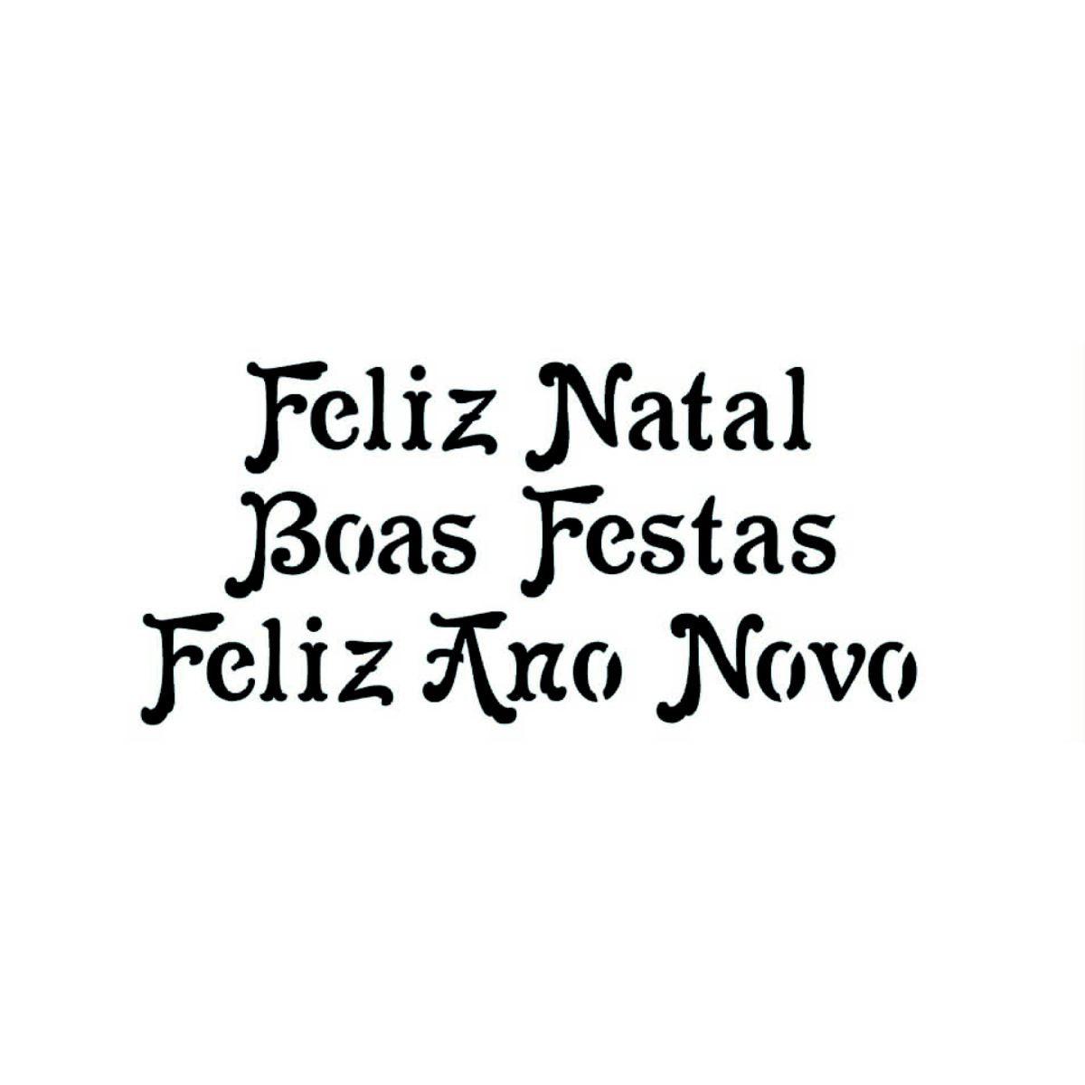 Stencil Litoarte 17x6,5 STNP-008 Feliz Natal e Boas Festas - Palácio da Arte