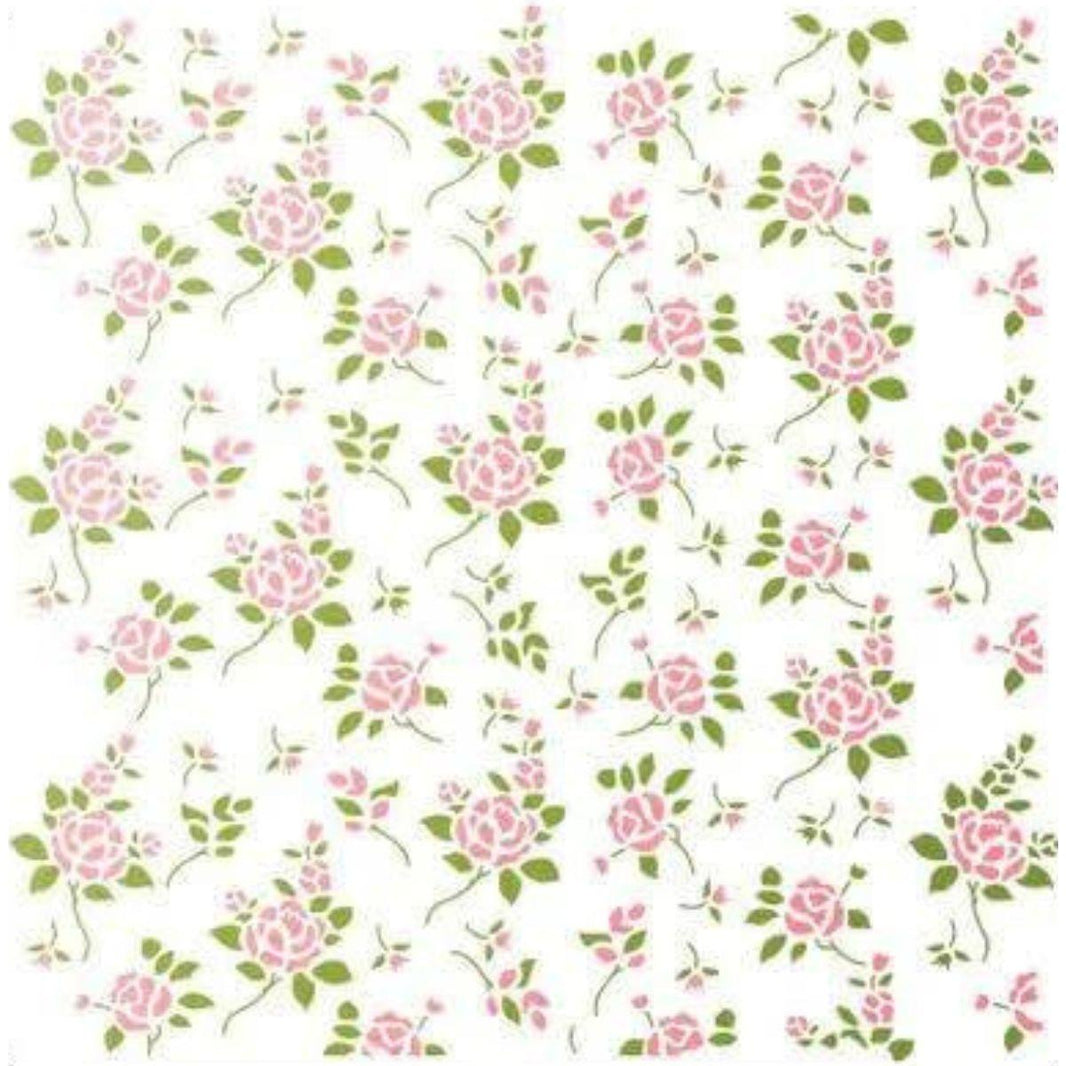 Stencil Litoarte 20x20 STXX-153 Estampa de Rosas - Palácio da Arte