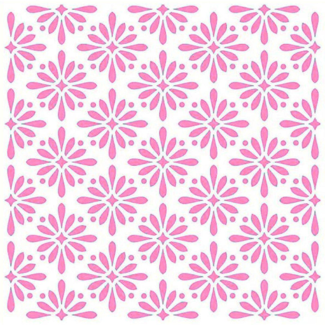 Stencil Litoarte 20x20 STXX-162 Estampa de Ornamentos Florais - Palácio da Arte