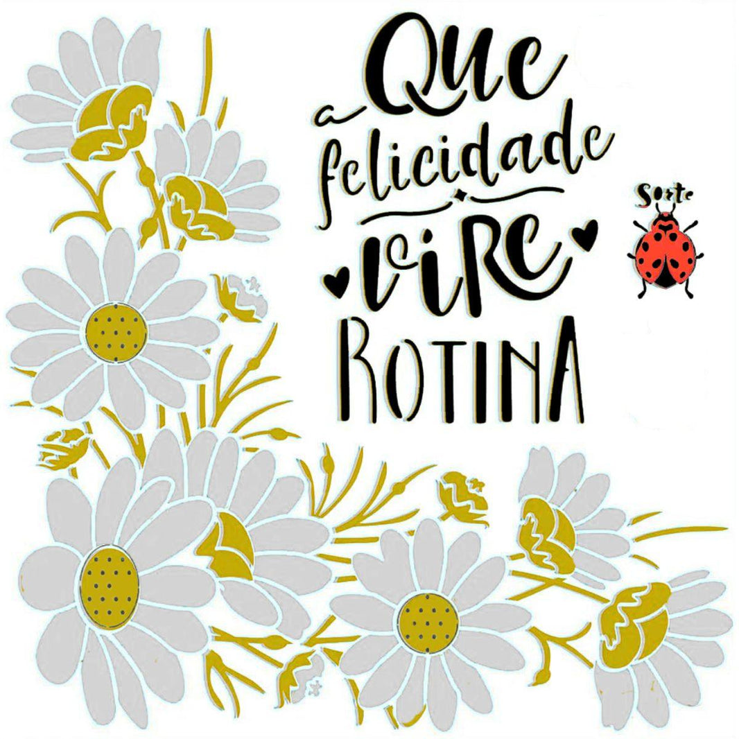 Stencil Litoarte 20x20 STXX-165 Margaridas Canto - Palácio da Arte