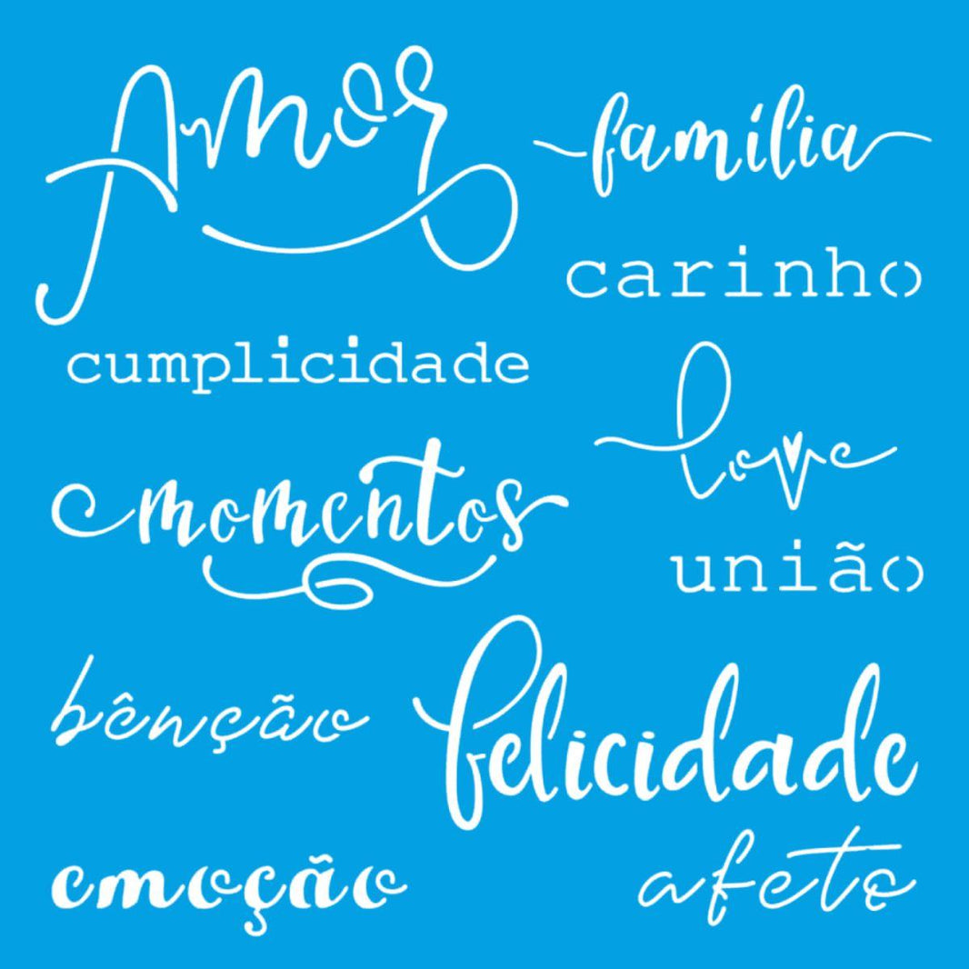 Stencil Litoarte 20x20 STXX-181 Palavras de Otimismo - Palácio da Arte